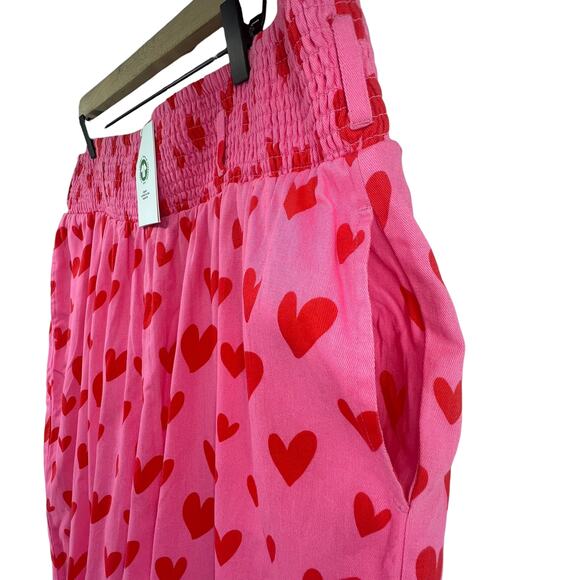 Lucy & Yak Pants Size XL NEW Alexa Trousers Organic Cotton All Over Heart Print - Picture 4 of 7